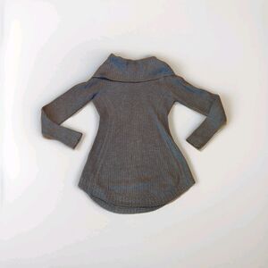 Angel Of The North Anthropologie Sweater Womens XS Brown Cowl Neck Waffle